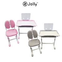 英國Jolly兒童學習桌椅組EM70 plus(灰/粉)